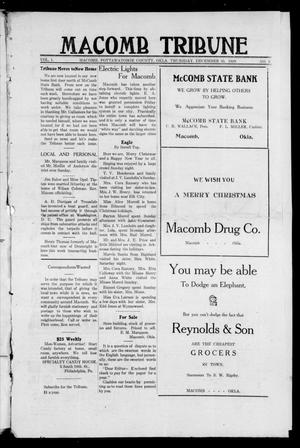 Macomb Tribune (Macomb, Okla.), Vol. 1, No. 9, Ed. 1 Thursday, December 25, 1919