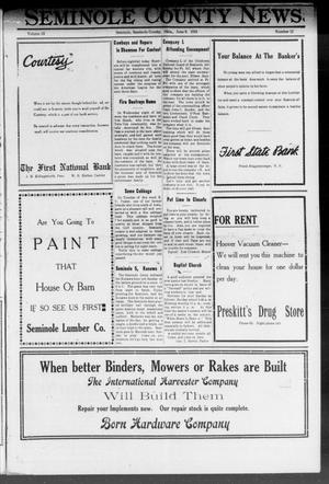 Primary view of object titled 'Seminole County News (Seminole, Okla.), Vol. 15, No. 12, Ed. 1 Thursday, June 9, 1921'.