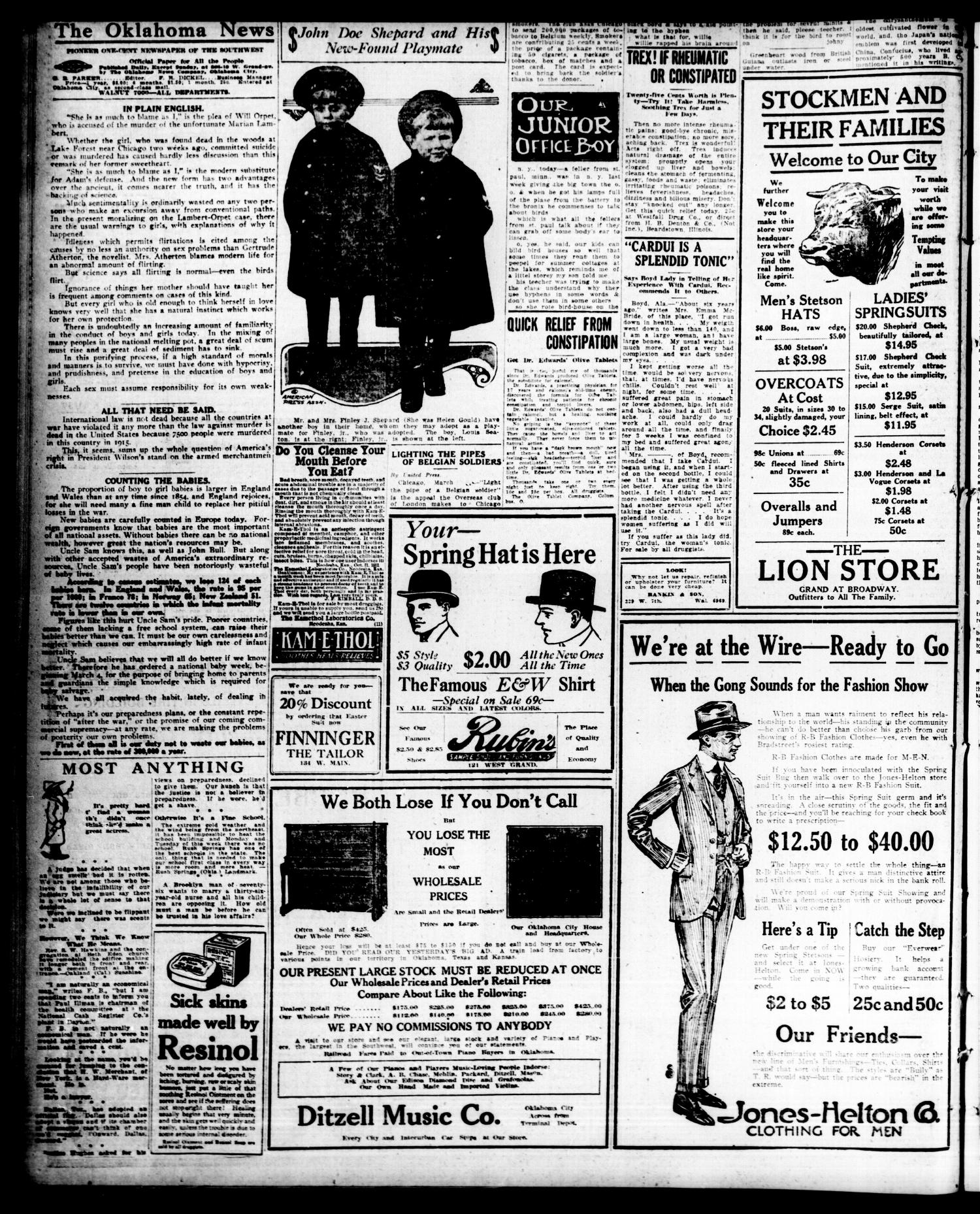 The Oklahoma News (Oklahoma City, Okla.), Vol. 10, No. 132, Ed. 1 Friday, March 3, 1916
                                                
                                                    [Sequence #]: 4 of 12
                                                