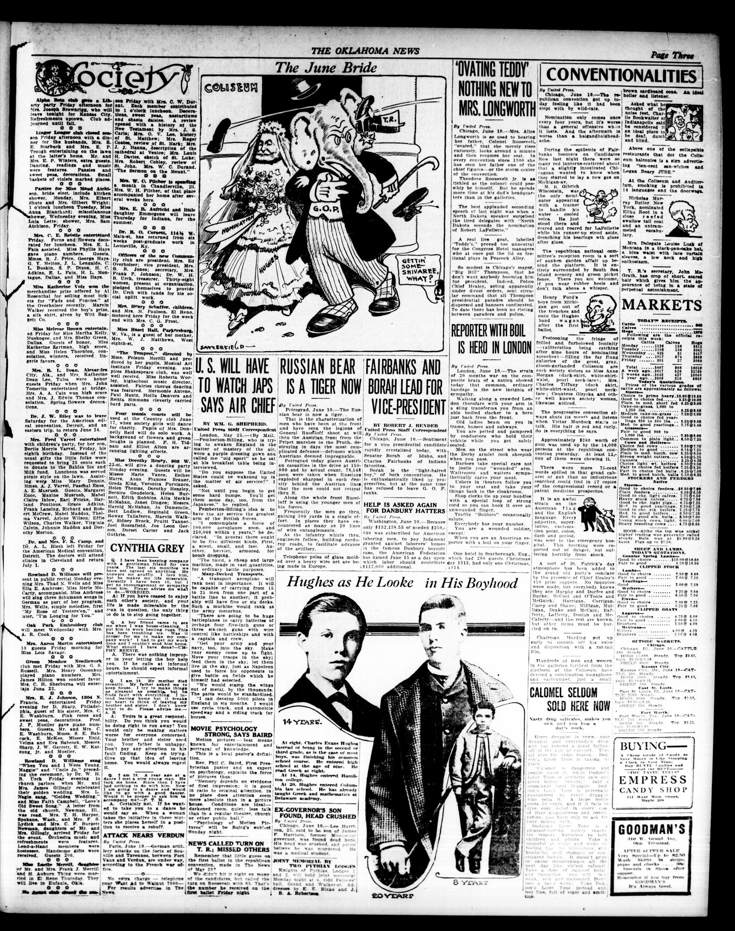 The Oklahoma News (Oklahoma City, Okla.), Vol. 10, No. 217, Ed. 1 Saturday, June 10, 1916
                                                
                                                    [Sequence #]: 3 of 8
                                                