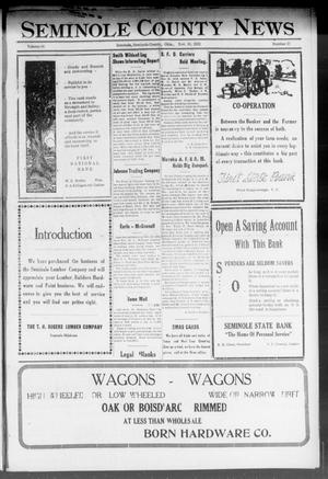 Primary view of object titled 'Seminole County News (Seminole, Okla.), Vol. 16, No. 37, Ed. 1 Thursday, November 30, 1922'.