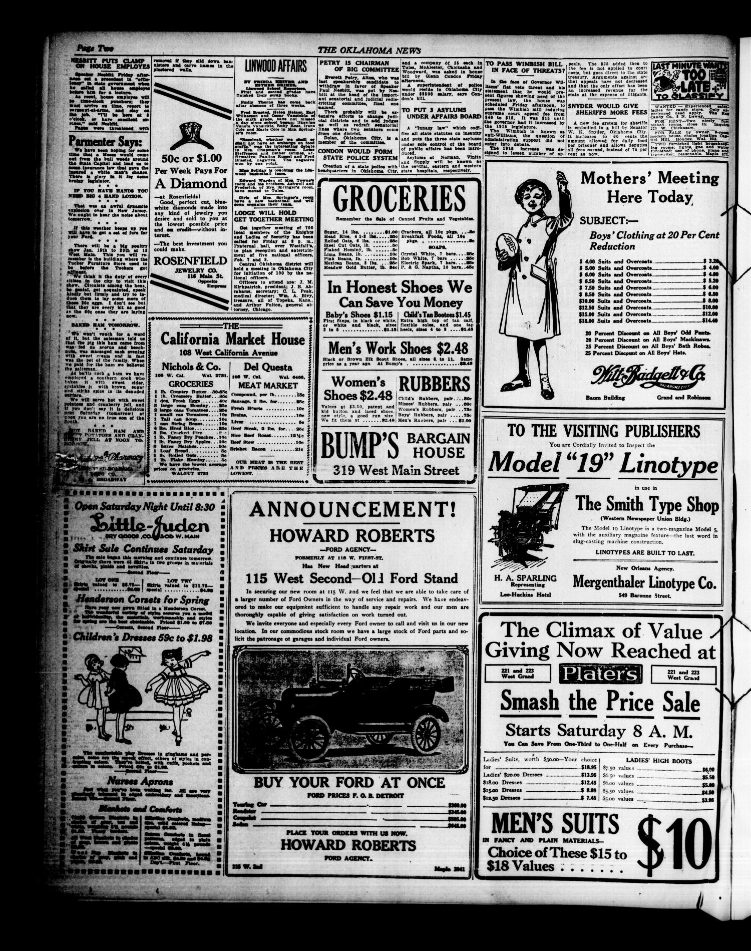The Oklahoma News (Oklahoma City, Okla.), Vol. 11, No. 90, Ed. 1 Friday, January 12, 1917
                                                
                                                    [Sequence #]: 2 of 10
                                                