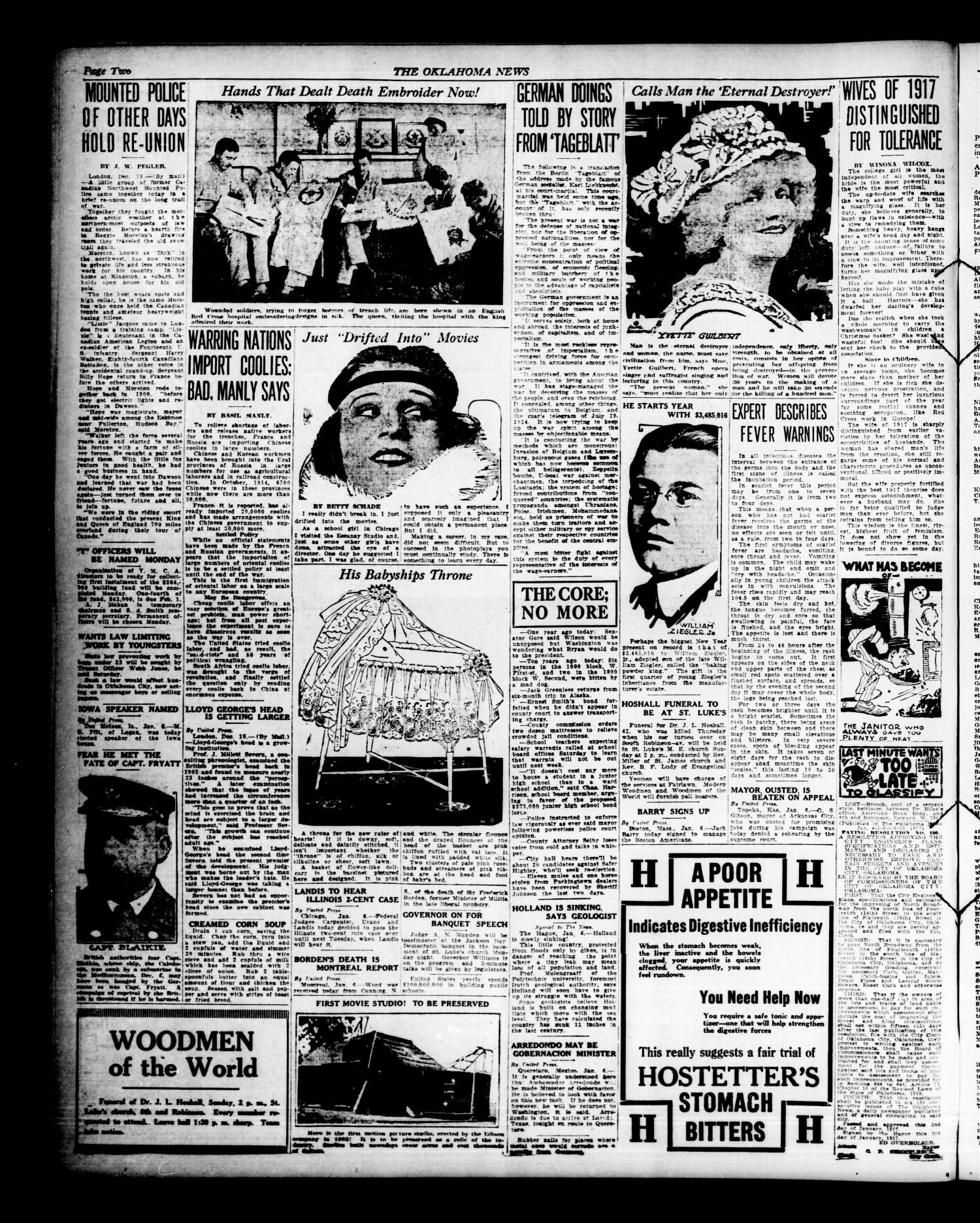 The Oklahoma News (Oklahoma City, Okla.), Vol. 11, No. 85, Ed. 1 Saturday, January 6, 1917
                                                
                                                    [Sequence #]: 2 of 8
                                                