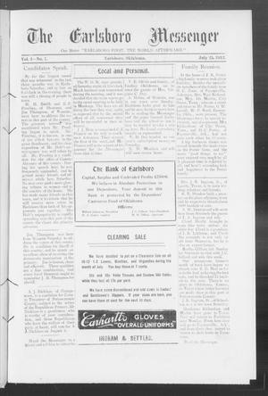 The Earlsboro Messenger (Earlsboro, Okla.), Vol. 1, No. 7, Ed. 1 Thursday, July 25, 1912