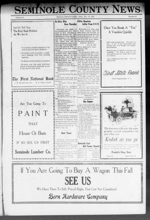 Primary view of object titled 'Seminole County News (Seminole, Okla.), Vol. 15, No. 32, Ed. 1 Thursday, October 27, 1921'.