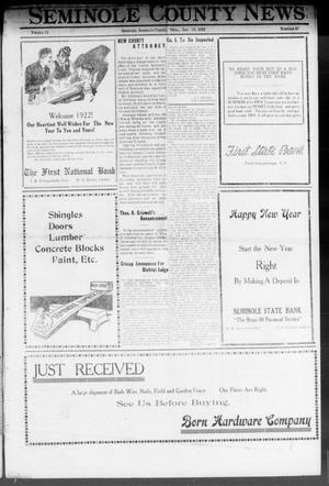Primary view of object titled 'Seminole County News (Seminole, Okla.), Vol. 15, No. 45, Ed. 1 Thursday, January 26, 1922'.