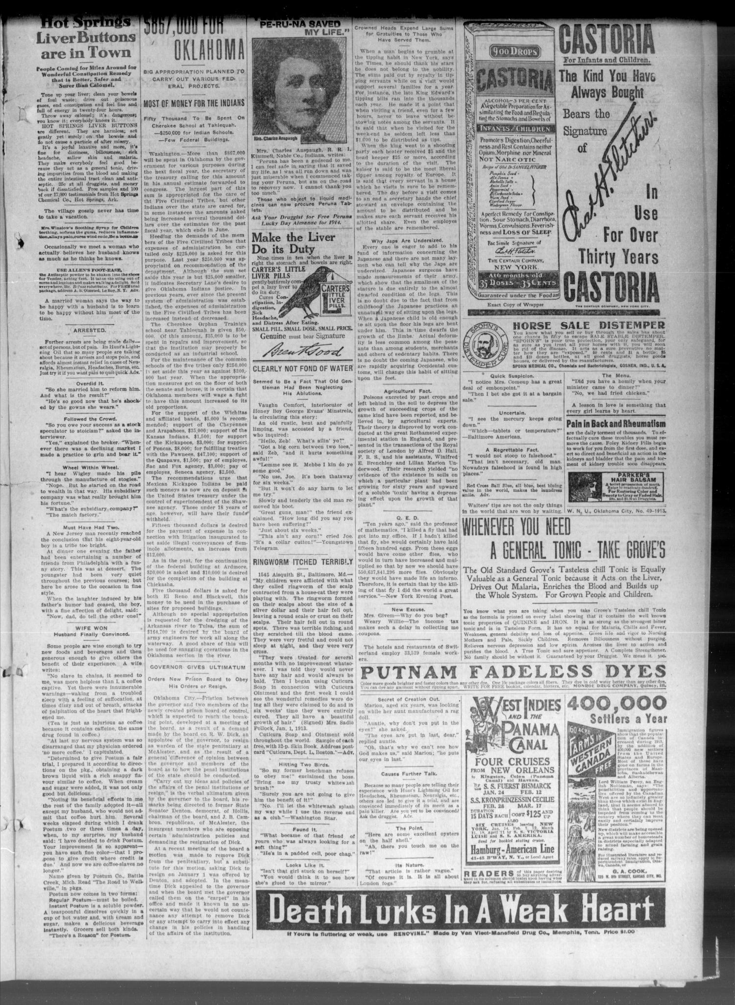 The Canadian Valley News. (Jones City, Okla.), Vol. 13, No. 30, Ed. 1 Friday, December 5, 1913
                                                
                                                    [Sequence #]: 3 of 8
                                                