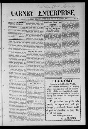 Carney Enterprise. (Carney, Okla.), Vol. 11, No. 3, Ed. 1 Friday, August 9, 1912