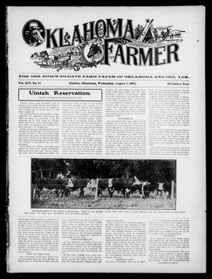 Primary view of object titled 'Oklahoma Farmer (Guthrie, Okla.), Vol. 14, No. 14, Ed. 1 Wednesday, August 2, 1905'.