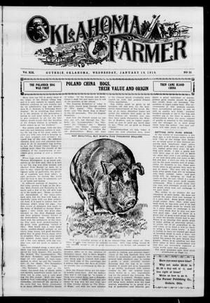 Primary view of object titled 'Oklahoma Farmer (Guthrie, Okla.), Vol. 19, No. 33, Ed. 1 Wednesday, January 19, 1910'.