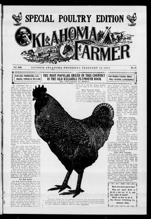Primary view of object titled 'Oklahoma Farmer (Guthrie, Okla.), Vol. 19, No. 37, Ed. 1 Wednesday, February 16, 1910'.