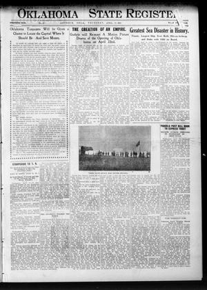 Oklahoma State Register. (Guthrie, Okla.), Vol. 20, No. 49, Ed. 1 Thursday, April 18, 1912