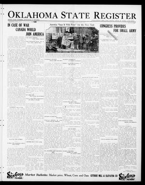 Primary view of object titled 'Oklahoma State Register (Guthrie, Okla.), Vol. 30, No. 6, Ed. 1 Thursday, June 9, 1921'.