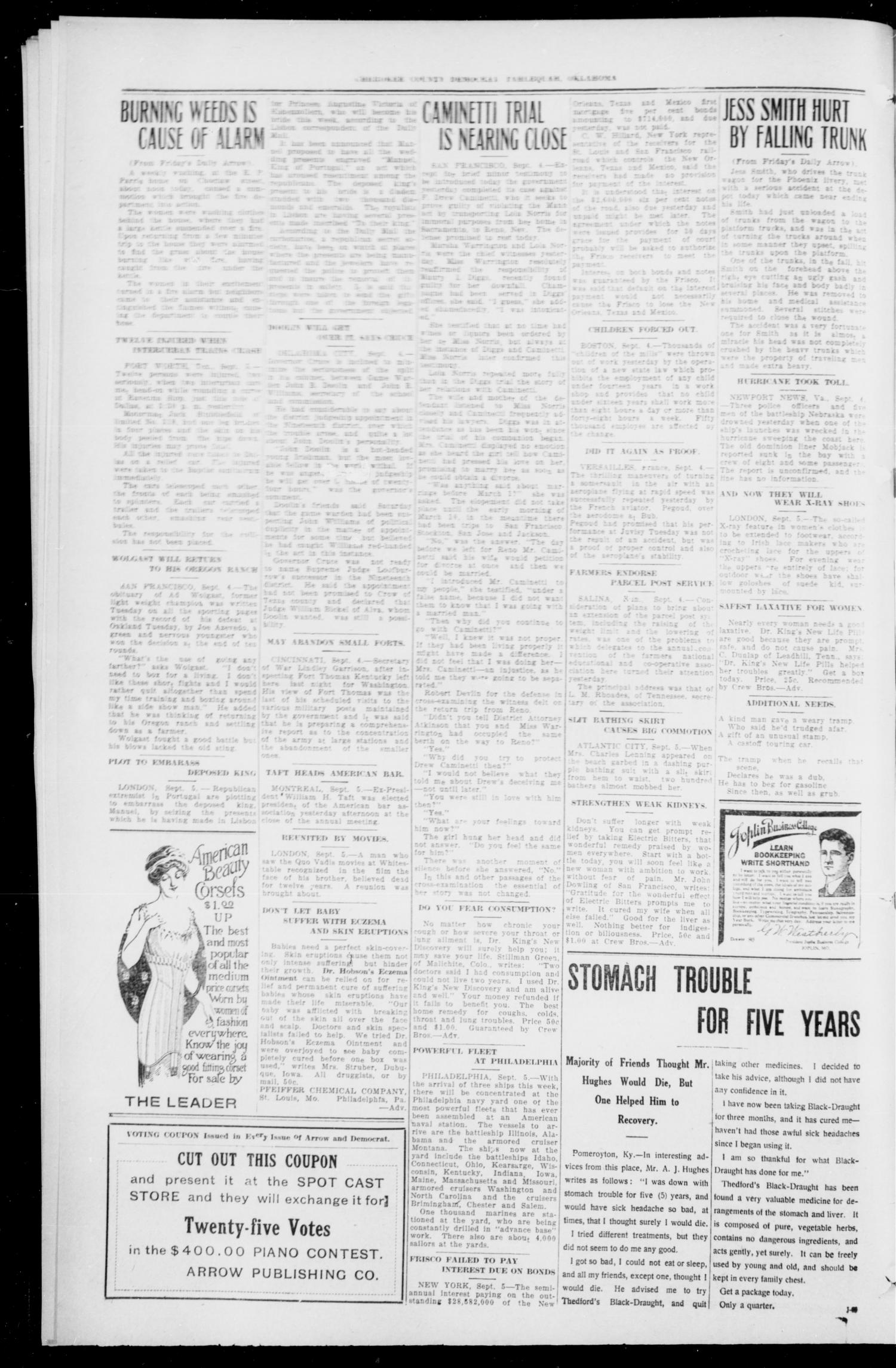 Cherokee County Democrat (Tahlequah, Okla.), Vol. 26, No. 52, Ed. 1 Thursday, September 11, 1913
                                                
                                                    [Sequence #]: 2 of 8
                                                