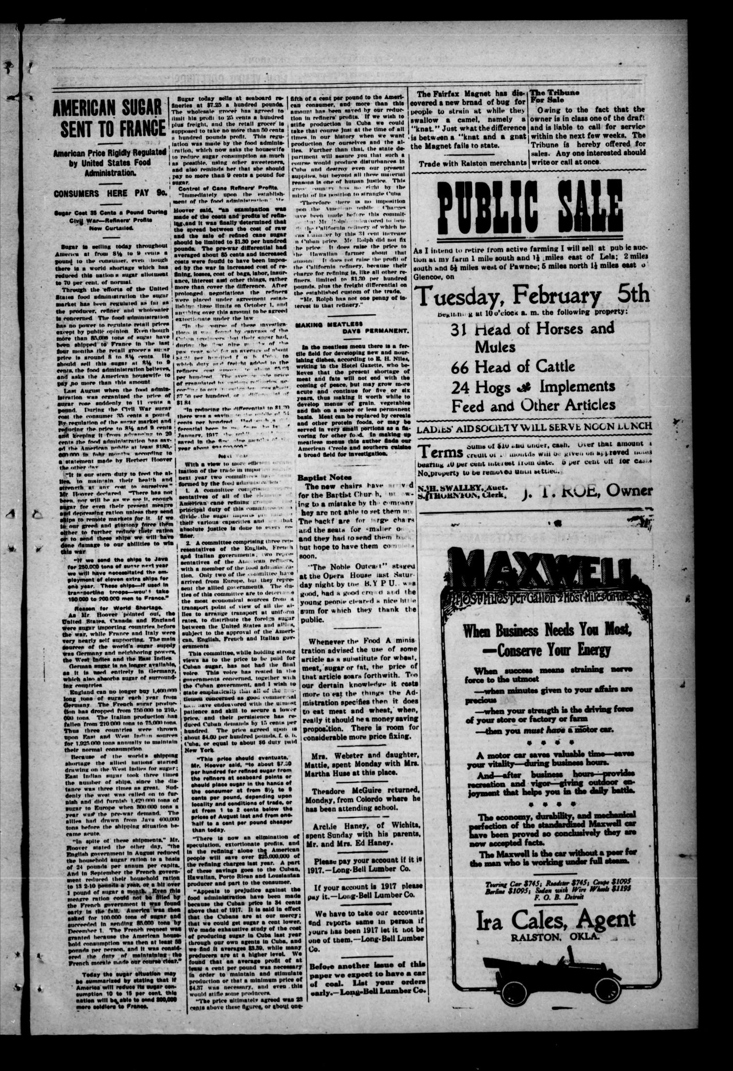 The Ralston Tribune (Ralston, Okla.), Vol. 2, No. 33, Ed. 1 Friday, February 1, 1918
                                                
                                                    [Sequence #]: 3 of 8
                                                