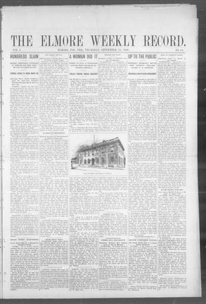 The Elmore Weekly Record. (Elmore, Indian Terr.), Vol. 1, No. 14, Ed. 1 Thursday, September 13, 1906