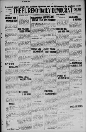 The El Reno Daily Democrat (El Reno, Okla.), Vol. 34, No. 139, Ed. 1 Friday, June 19, 1925