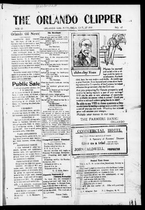 The Orlando Clipper (Orlando, Okla.), Vol. 10, No. 47, Ed. 1 Friday, October 27, 1916