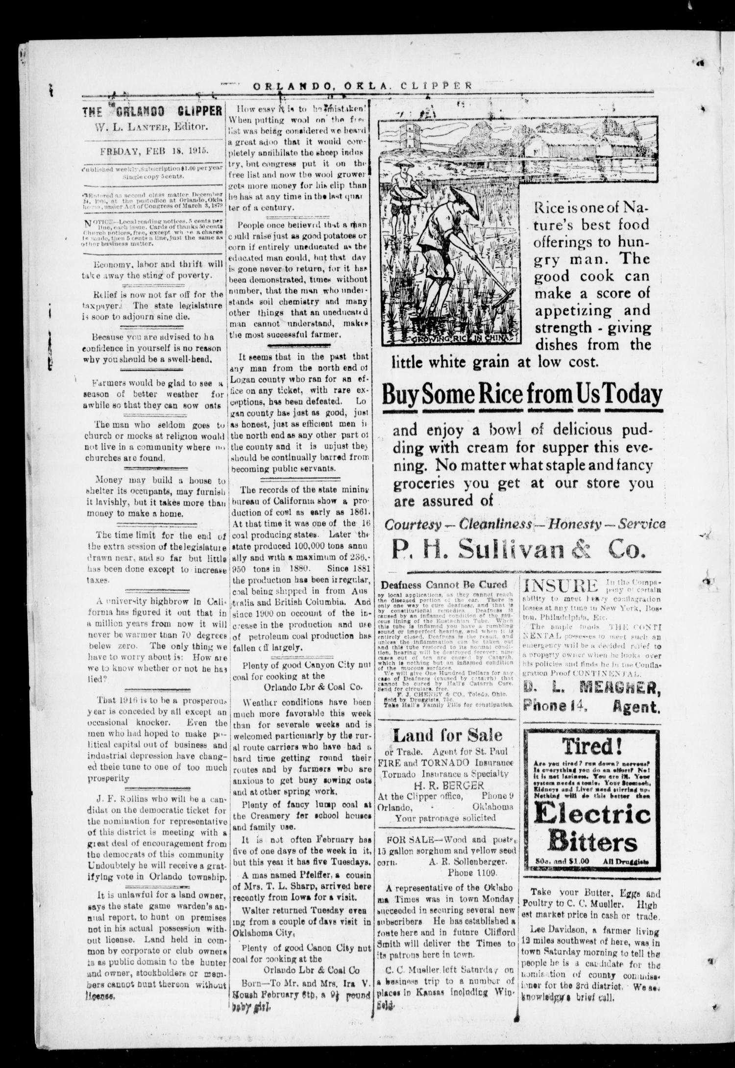 The Orlando Clipper (Orlando, Okla.), Vol. 10, No. 11, Ed. 1 Friday, February 18, 1916
                                                
                                                    [Sequence #]: 4 of 8
                                                