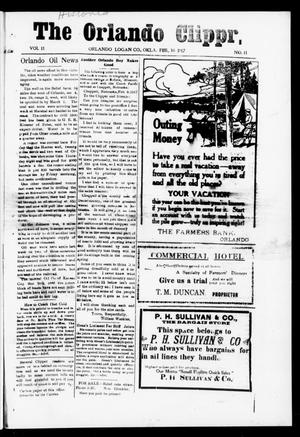 The Orlando Clipper (Orlando, Okla.), Vol. 11, No. 11, Ed. 1 Friday, February 16, 1917