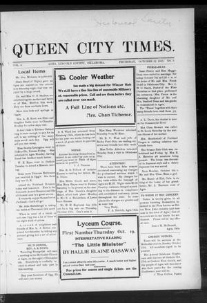 Queen City Times. (Agra, Okla.), Vol. 6, No. 5, Ed. 1 Thursday, October 12, 1911