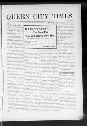 Queen City Times. (Agra, Okla.), Vol. 6, No. 3, Ed. 1 Thursday, September 28, 1911