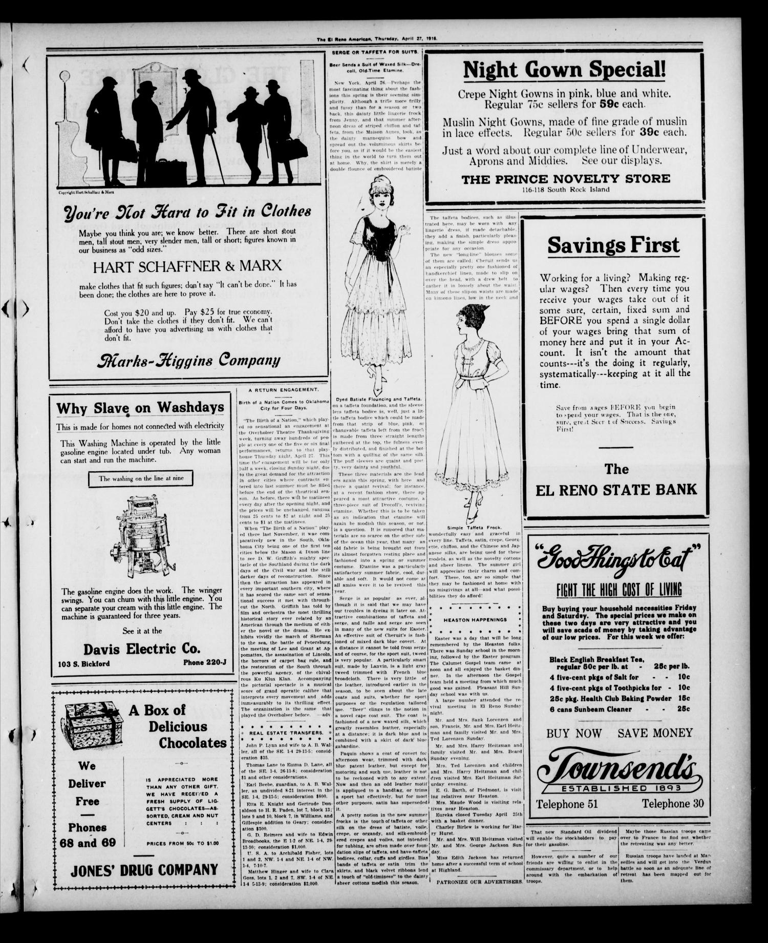 The El Reno American. (El Reno, Okla.), Vol. 23, No. 20, Ed. 1 Thursday, April 27, 1916
                                                
                                                    [Sequence #]: 3 of 12
                                                