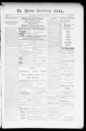 Primary view of object titled 'El Reno Supper Bell. (El Reno, Okla.), Vol. 7, No. 56, Ed. 1 Tuesday, October 29, 1901'.