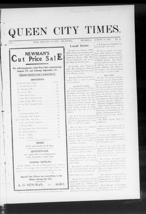 Queen City Times. (Agra, Okla.), Vol. 5, No. 49, Ed. 1 Thursday, August 17, 1911