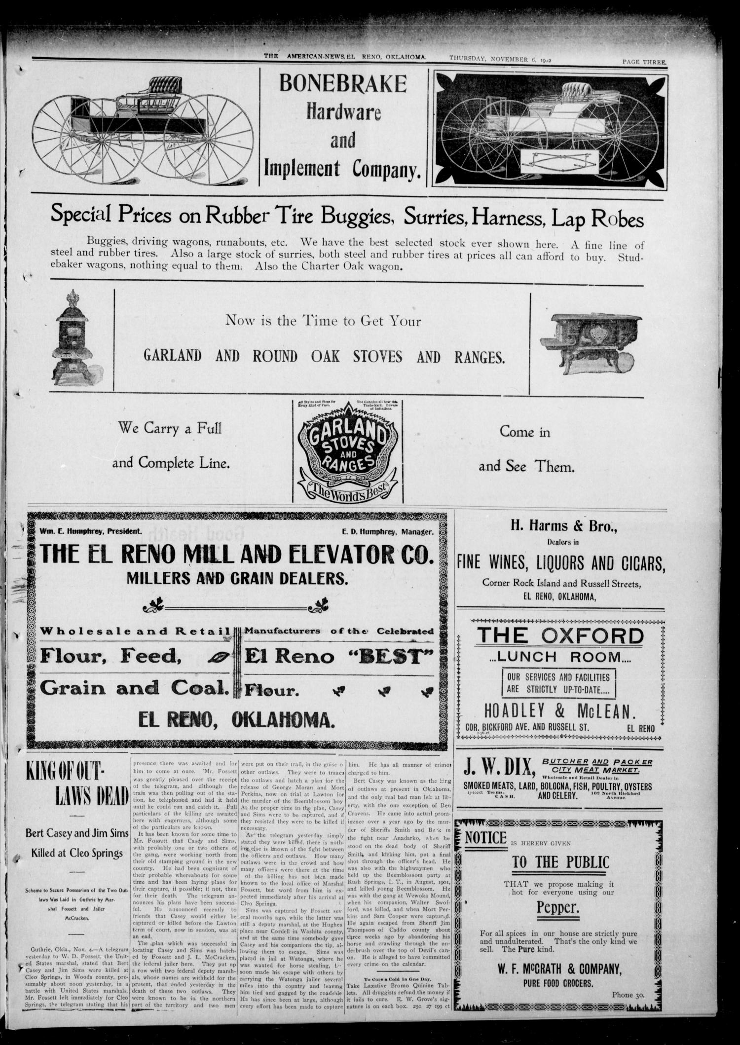 The American--News. (El Reno, Okla.), Vol. 6, No. 32, Ed. 1 Thursday, November 6, 1902
                                                
                                                    [Sequence #]: 3 of 8
                                                