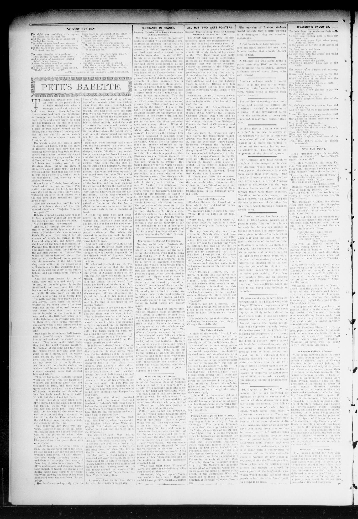 Chandler Daily Publicist. (Chandler, Okla. Terr.), Vol. 2, No. 283, Ed. 1 Saturday, February 27, 1904
                                                
                                                    [Sequence #]: 8 of 8
                                                