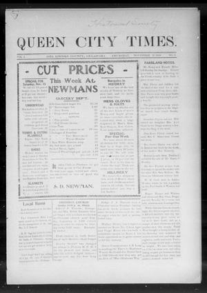 Queen City Times. (Agra, Okla.), Vol. 4, No. 9, Ed. 1 Thursday, November 11, 1909