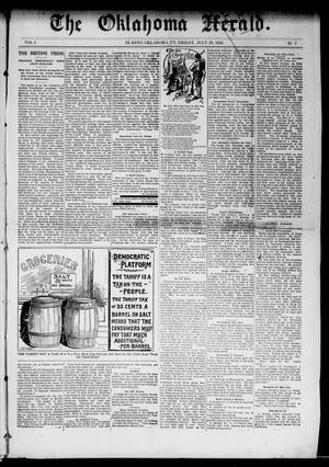 Primary view of object titled 'The Oklahoma Herald. (El Reno, Okla. Terr.), Vol. 4, No. 7, Ed. 1 Friday, July 29, 1892'.