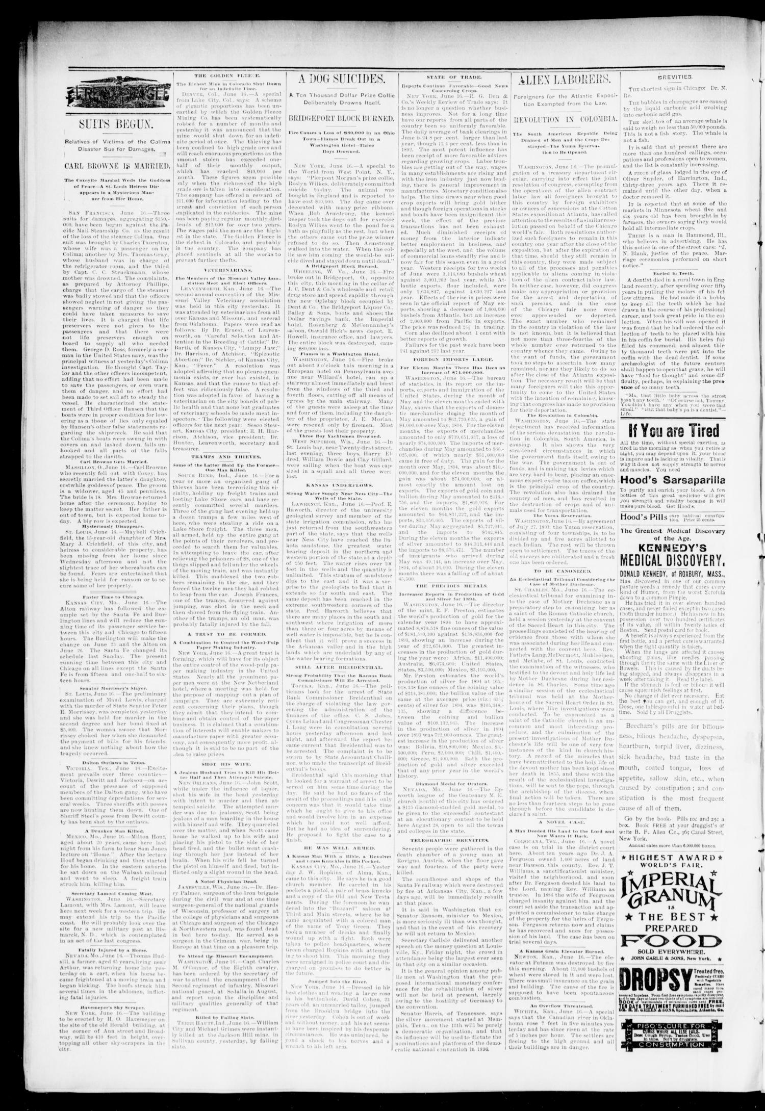 El Reno Daily Eagle. (El Reno, Okla.), Vol. 1, No. 221, Ed. 1 Tuesday, June 18, 1895
                                                
                                                    [Sequence #]: 2 of 4
                                                