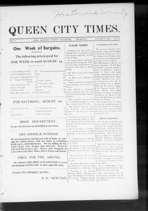 Queen City Times. (Agra, Okla.), Vol. 4, No. 49, Ed. 1 Thursday, August 18, 1910