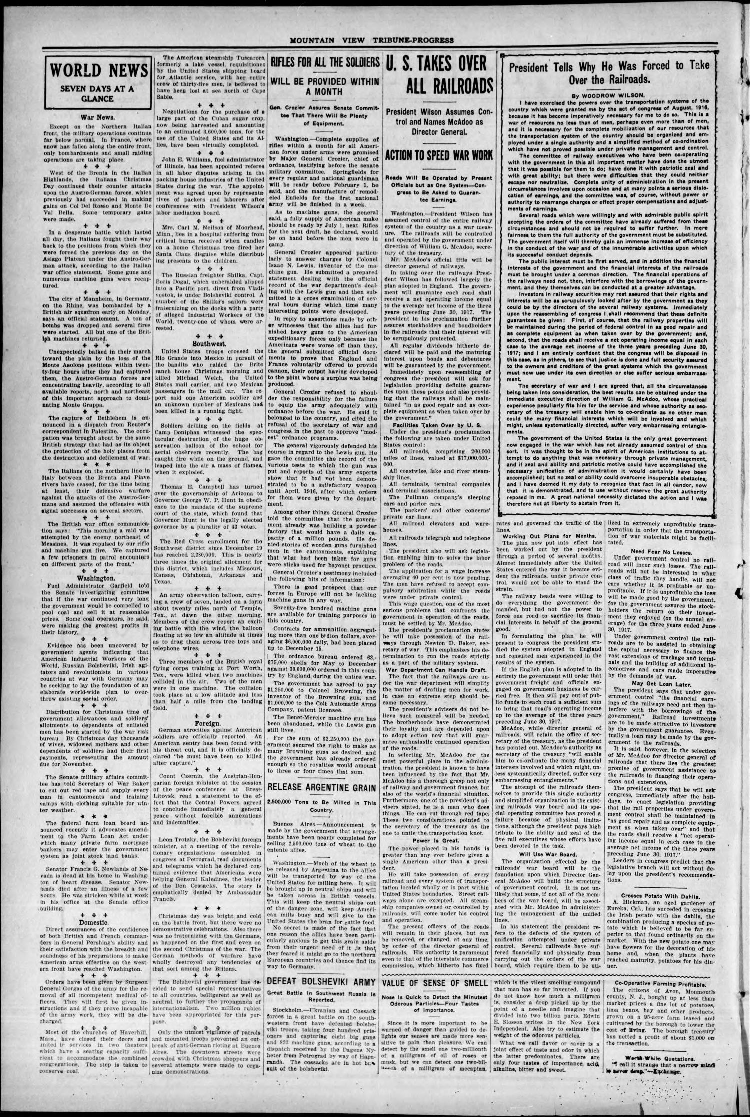The Tribune-Progress (Mountain View, Okla.), Vol. 19, No. 35, Ed. 1 Friday, January 4, 1918
                                                
                                                    [Sequence #]: 2 of 8
                                                