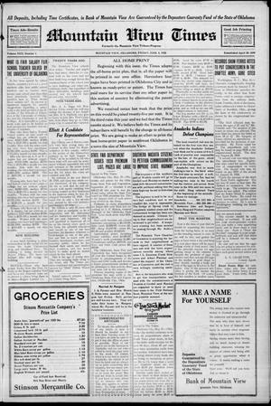 Mountain View Times (Mountain View, Okla.), Vol. 22, No. 5, Ed. 1 Friday, June 4, 1920