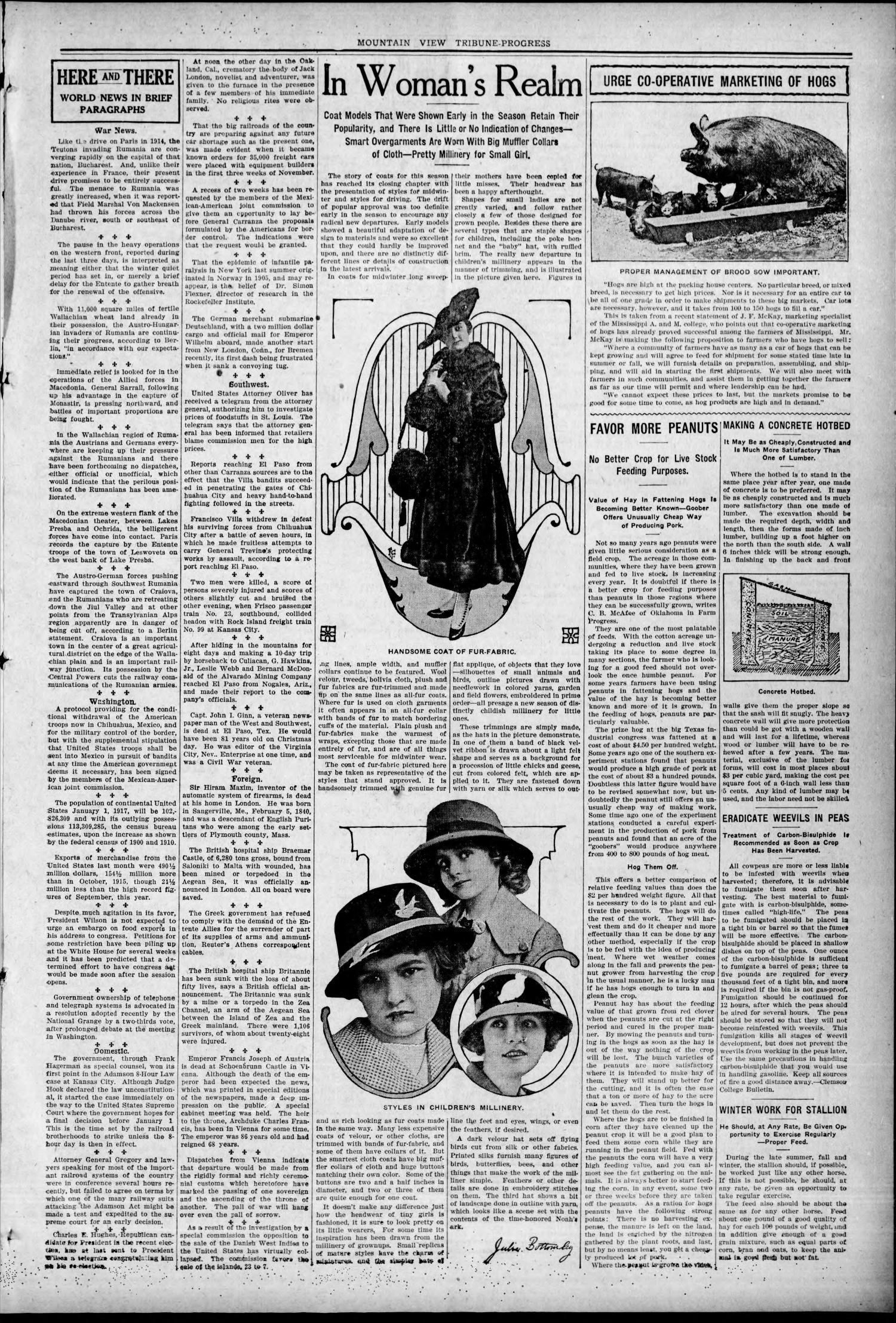 The Tribune-Progress (Mountain View, Okla.), Vol. 18, No. 30, Ed. 1 Friday, December 1, 1916
                                                
                                                    [Sequence #]: 3 of 8
                                                
