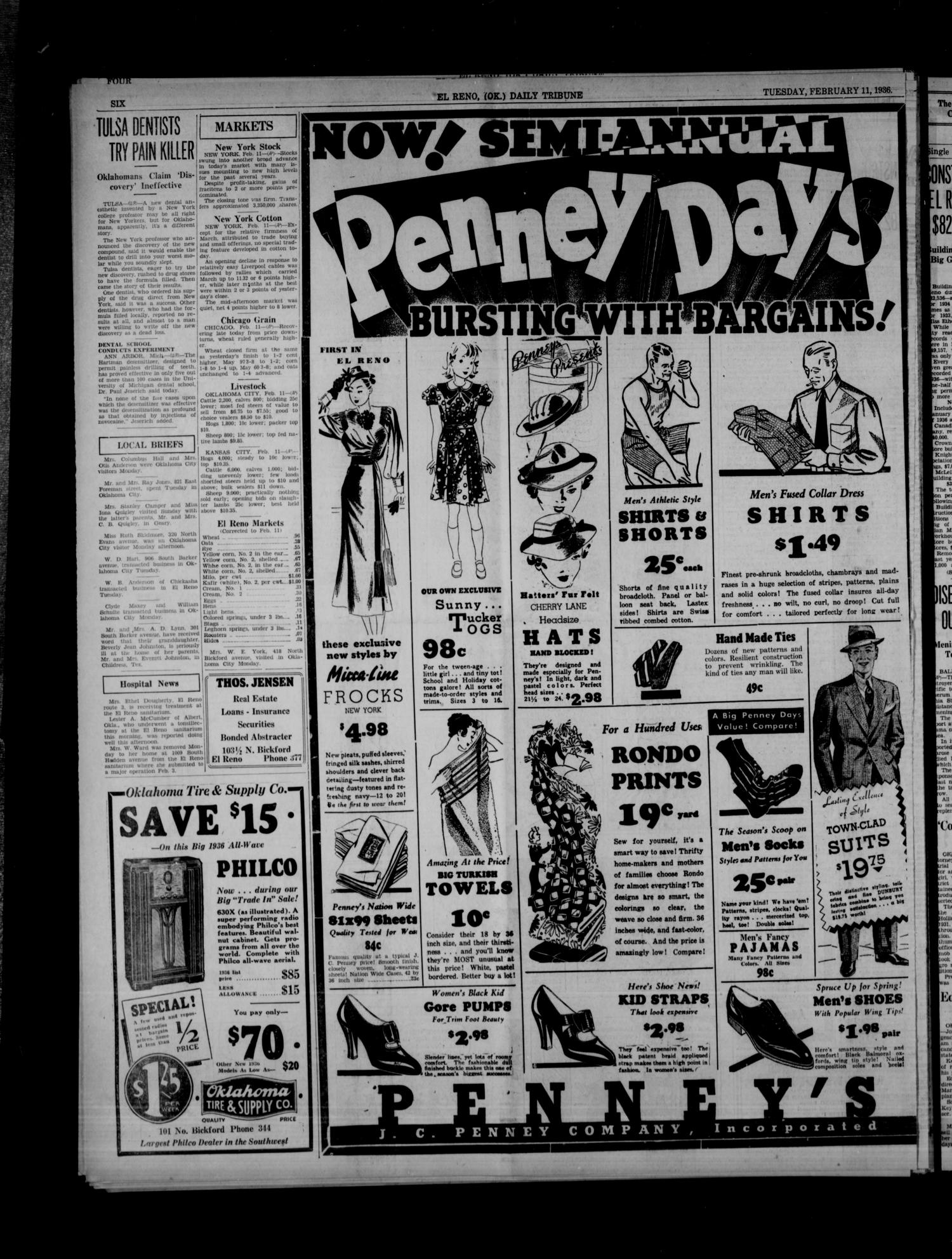 The El Reno Daily Tribune (El Reno, Okla.), Vol. 44, No. 295, Ed. 1 Tuesday, February 11, 1936
                                                
                                                    [Sequence #]: 6 of 6
                                                