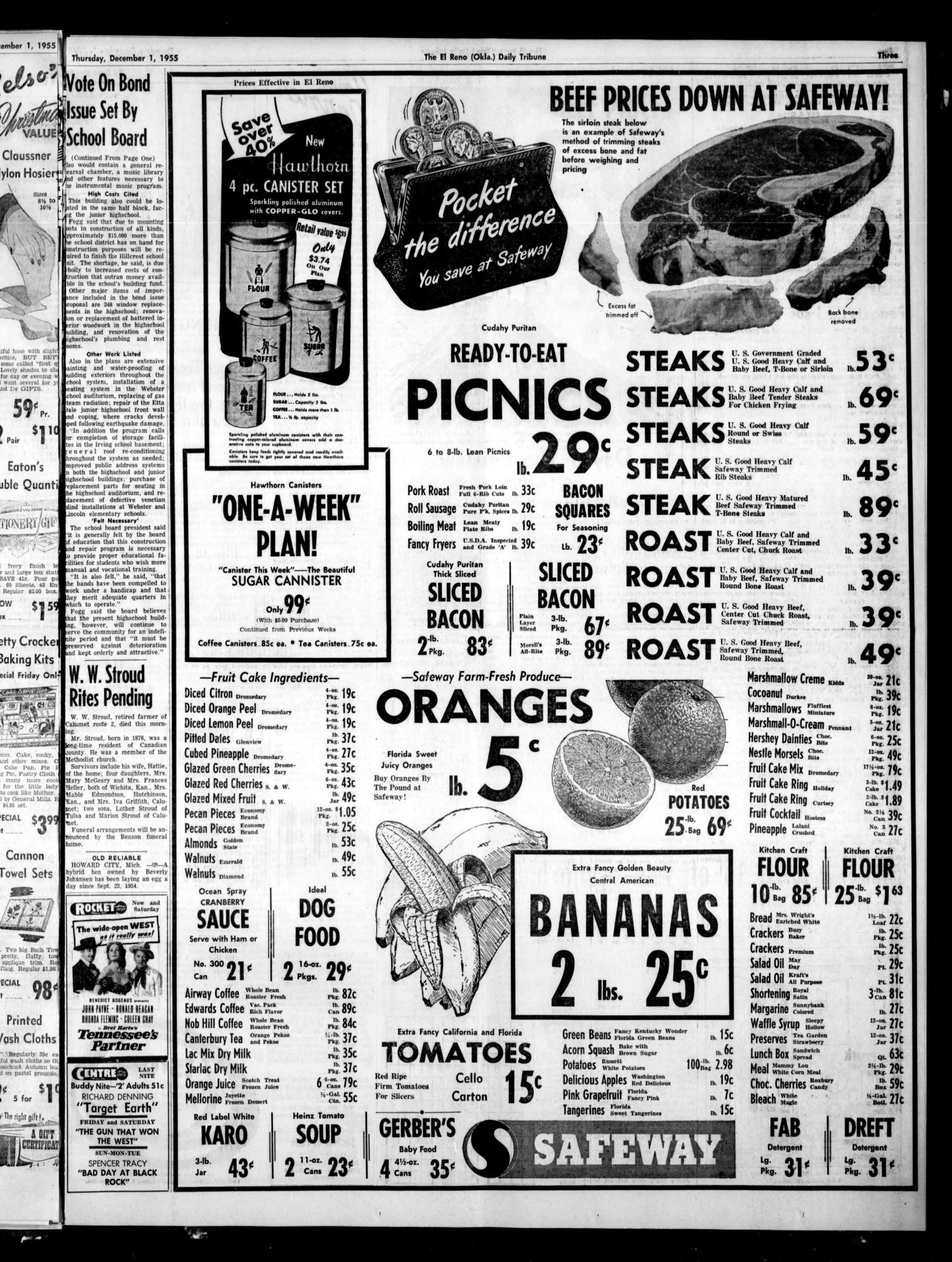 The El Reno Daily Tribune (El Reno, Okla.), Vol. 64, No. 234, Ed. 1 Thursday, December 1, 1955
                                                
                                                    [Sequence #]: 3 of 20
                                                