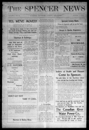 The Spencer News. (Spencer, Okla.), Vol. 1, No. 19, Ed. 1 Friday, August 7, 1903