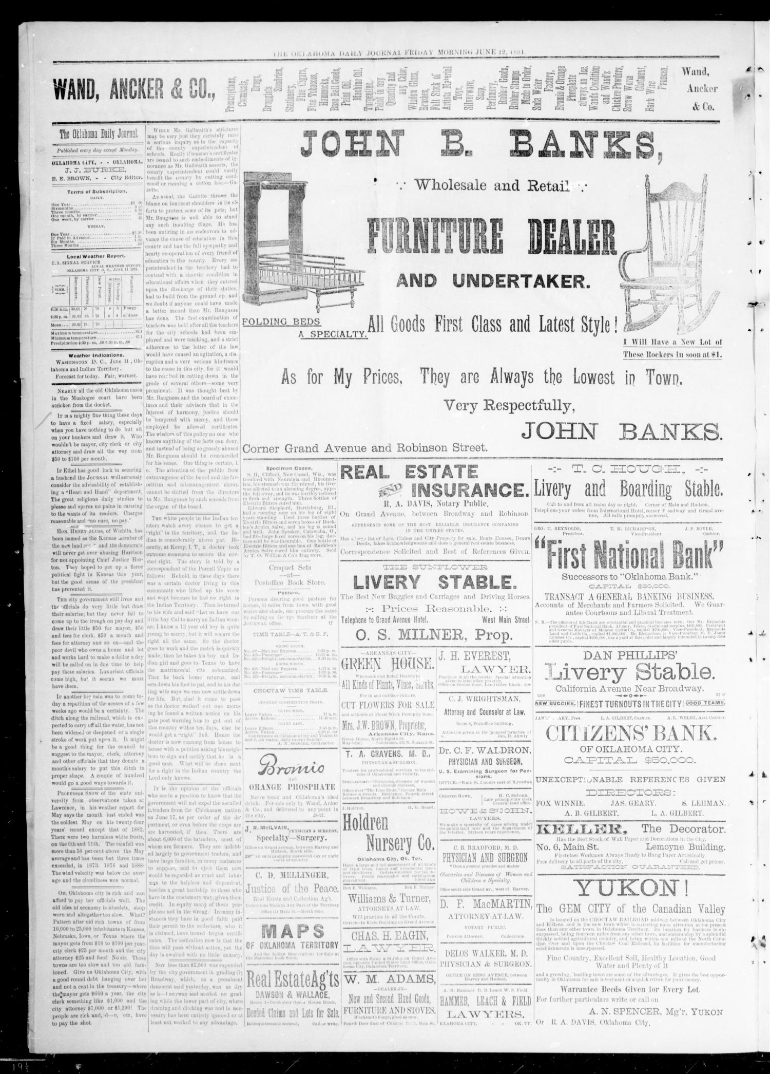 Oklahoma Daily Journal (Oklahoma City, Okla.), Vol. 2, No. 218, Ed. 1 Friday, June 12, 1891
                                                
                                                    [Sequence #]: 2 of 4
                                                