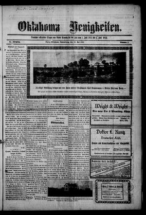 Oklahoma Neuigkeiten. (Perry, Okla.), Vol. 11, No. 3, Ed. 1 Thursday, May 16, 1912