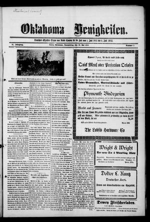 Oklahoma Neuigkeiten. (Perry, Okla.), Vol. 11, No. 5, Ed. 1 Thursday, May 30, 1912