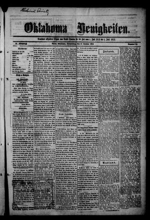Oklahoma Neuigkeiten. (Perry, Okla.), Vol. 11, No. 24, Ed. 1 Thursday, October 10, 1912