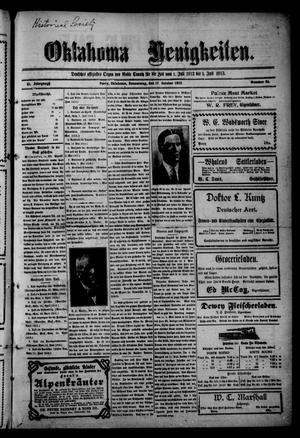 Oklahoma Neuigkeiten. (Perry, Okla.), Vol. 11, No. 25, Ed. 1 Thursday, October 17, 1912