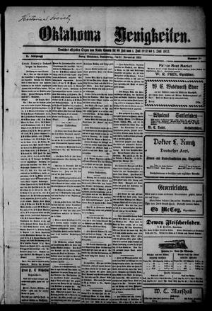 Oklahoma Neuigkeiten. (Perry, Okla.), Vol. 11, No. 30, Ed. 1 Thursday, November 21, 1912