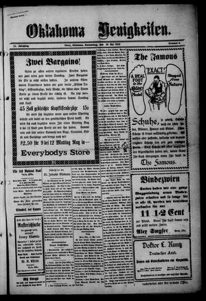 Oklahoma Neuigkeiten. (Perry, Okla.), Vol. 12, No. 6, Ed. 1 Thursday, May 29, 1913