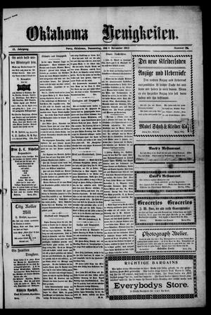 Oklahoma Neuigkeiten. (Perry, Okla.), Vol. 12, No. 29, Ed. 1 Thursday, November 6, 1913
