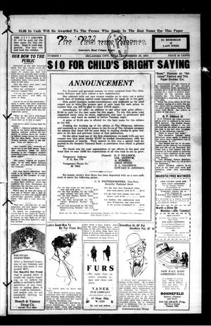 Primary view of ???? (Oklahoma City, Okla.), Vol. 1, No. 1, Ed. 1 Thursday, September 28, 1922